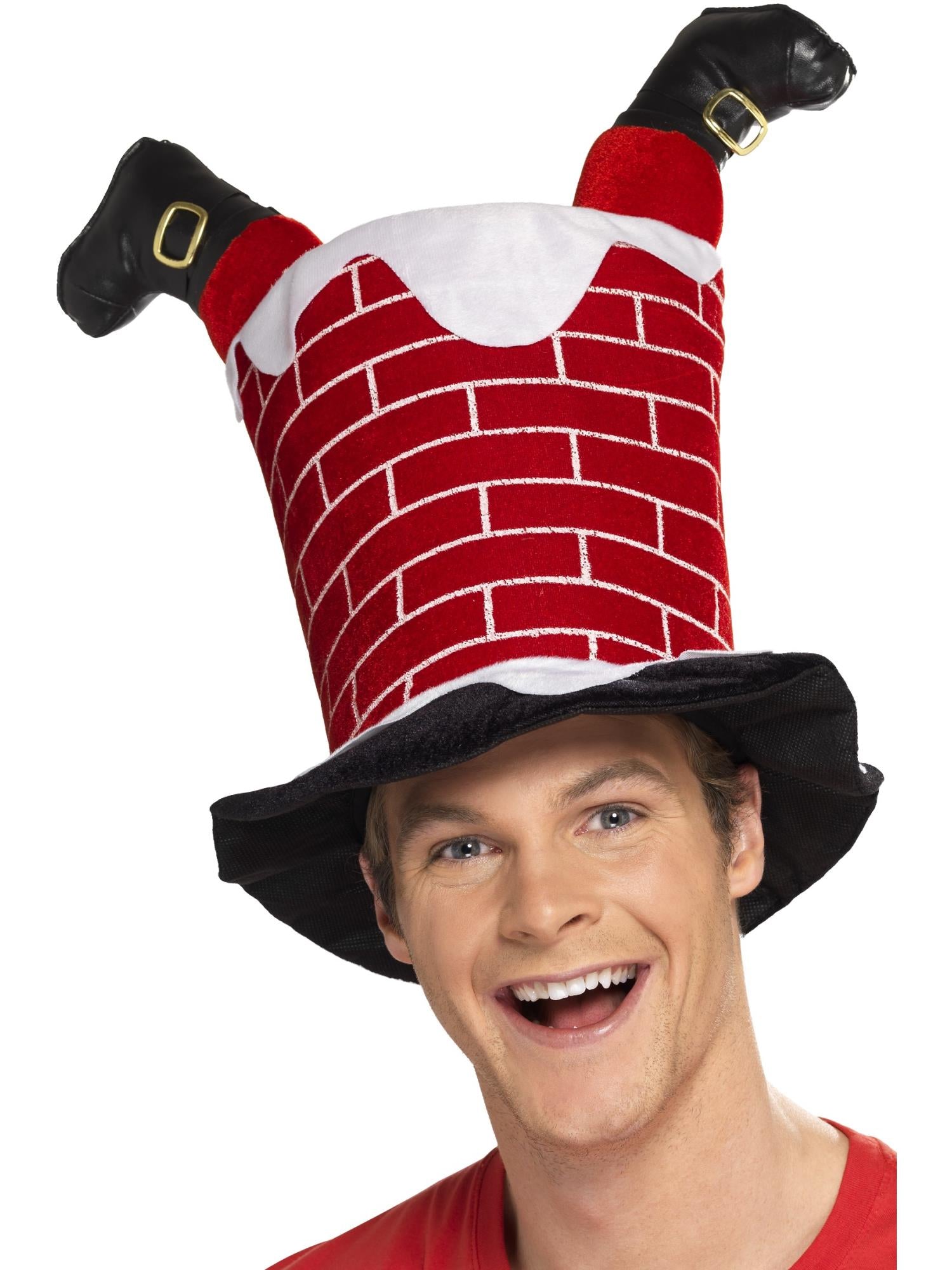 smiffys-fever-santa-schornstein-hut-weihnachtshut-rot image 2