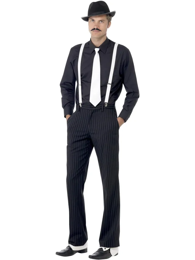 smiffys-fever-gangster-kost-m-set-schwarz-wei-5-tlg image 1