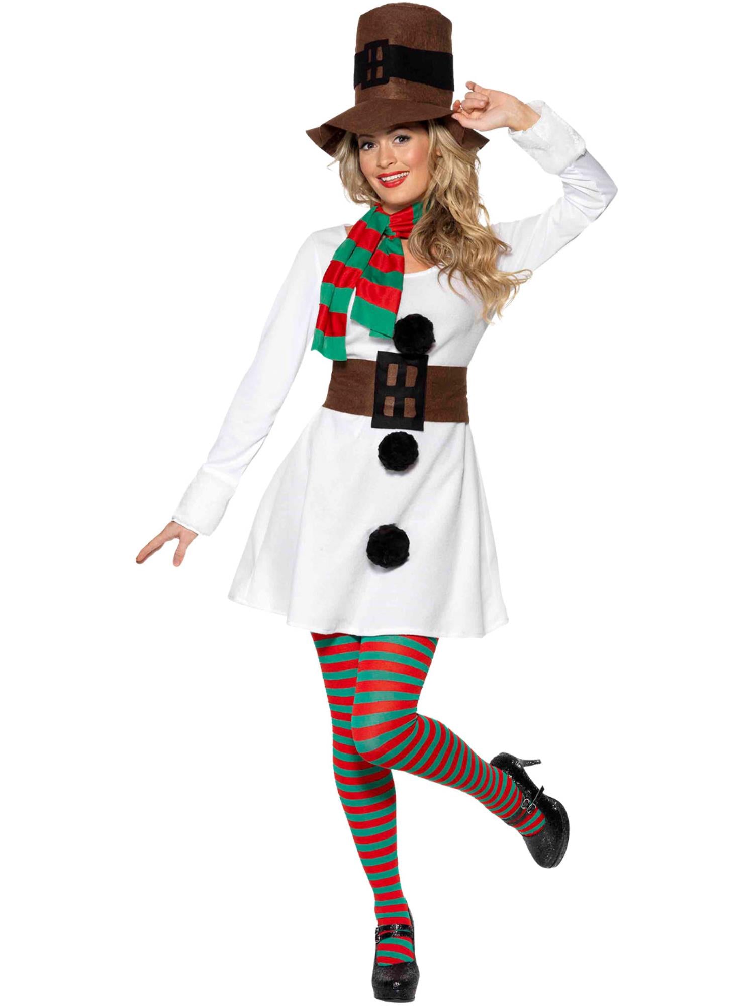 smiffys-fever-miss-snowman-damen-kost-m-wei-s-l image 4