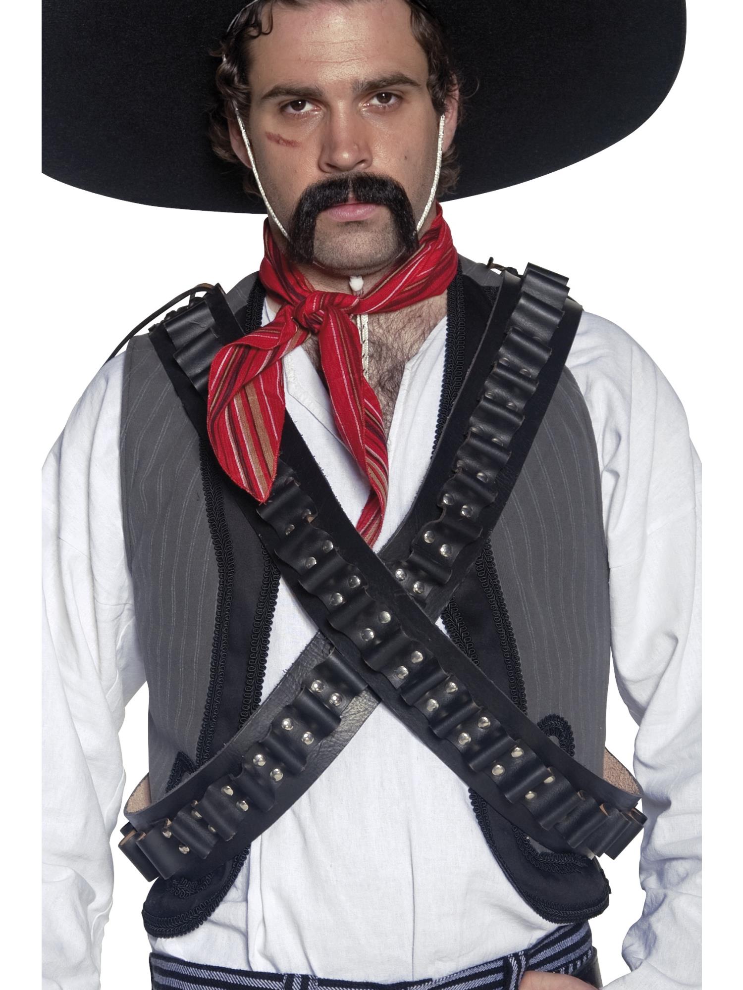 smiffys-fever-patronengurt-western-bandolier-g-rtel-schwarz-2er image 1