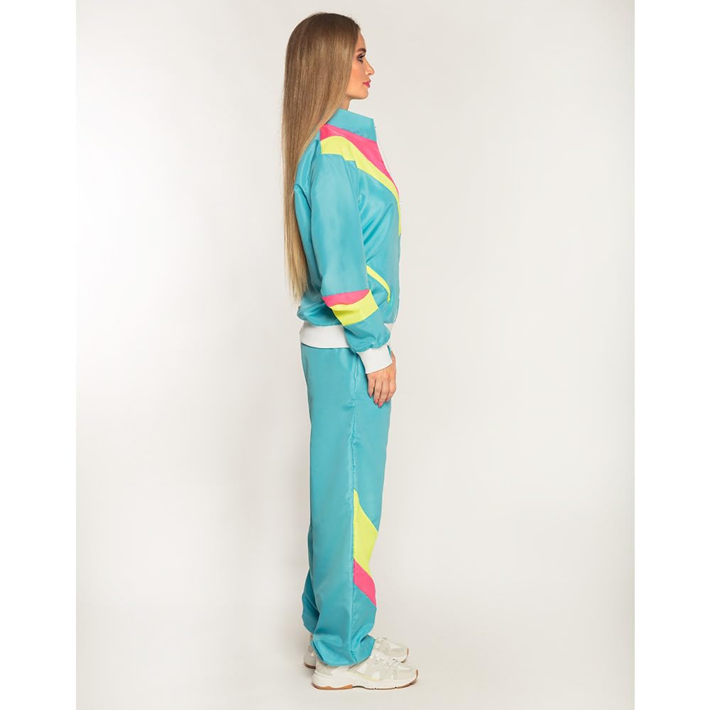 boland-retro-trainingsanzug-80er-kost-m-gr-l-pink-gelb image 2