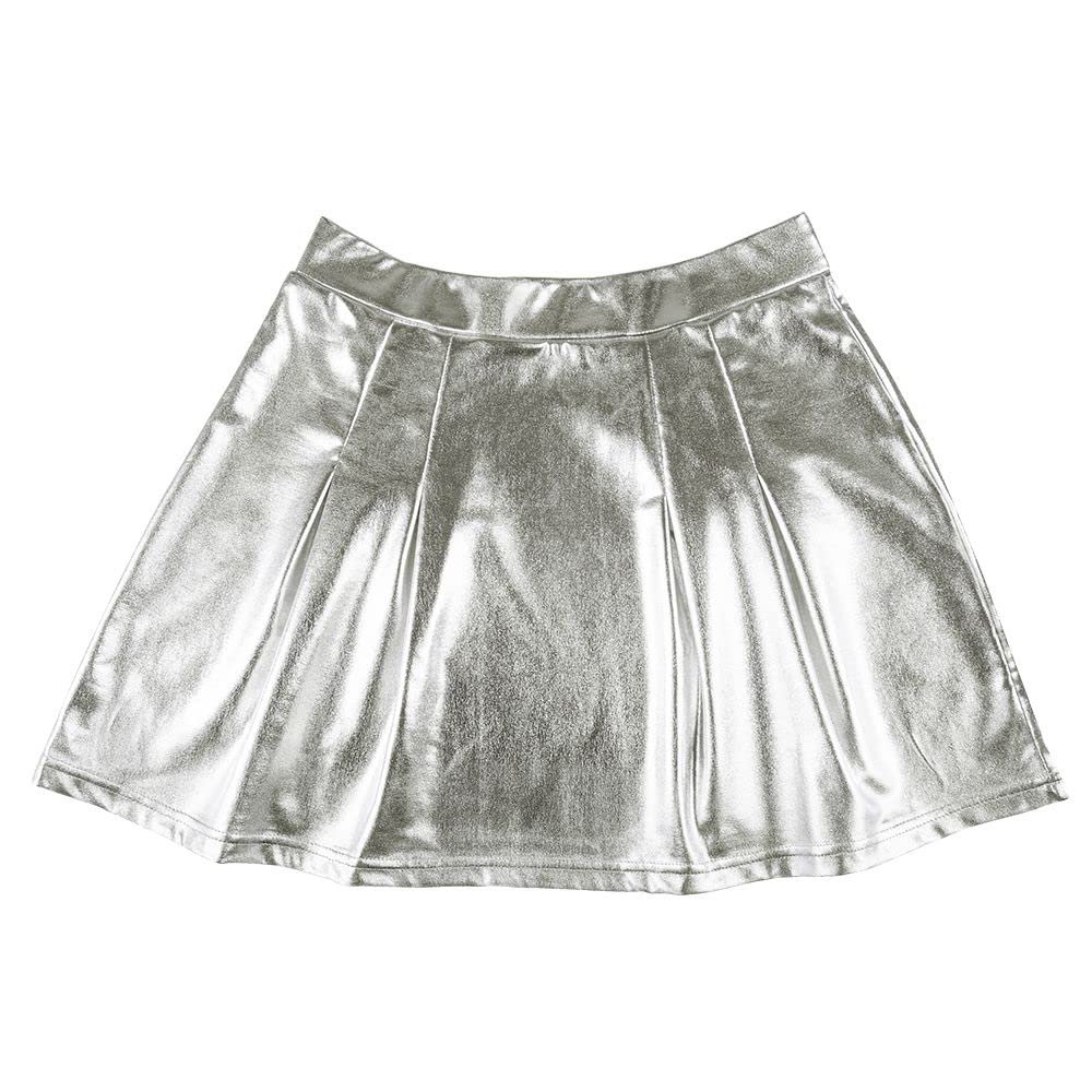 boland-01742-mini-rock-shiny-silber-m-l-damen-karnevalrock-gl-nzend image 4