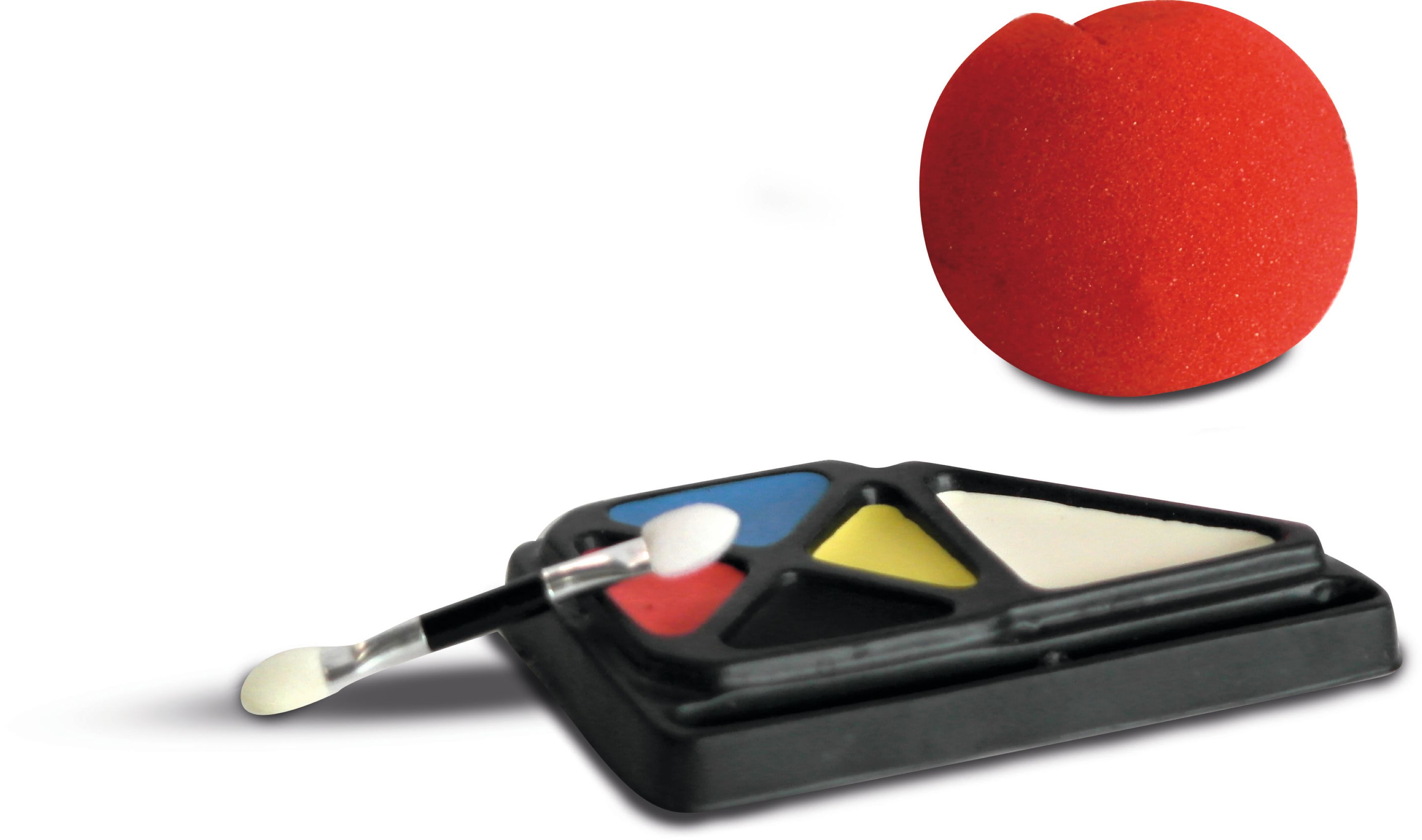 rubies-clown-schminkset-5-farben-pinsel-rote-nase image 2