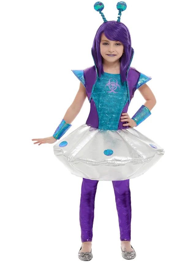 smiffys-fever-alien-kost-m-m-dchen-silber-gr-10-12 image 1