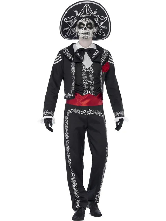 smiffys-fever-senor-bones-kost-m-schwarz-m-day-of-dead image 1