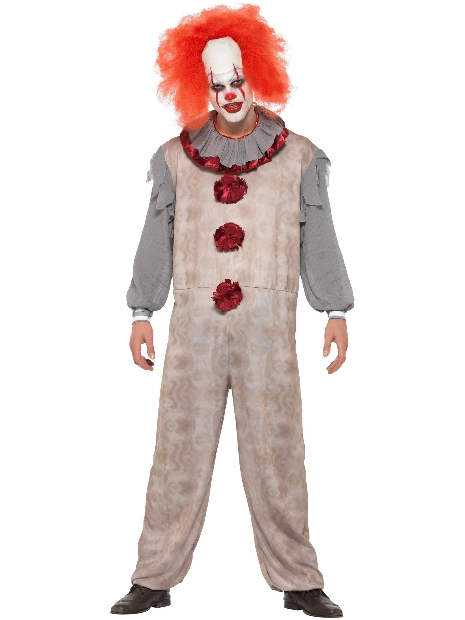 smiffys-fever-vintage-clown-herrenkost-m-grau-rot-grusel image 4