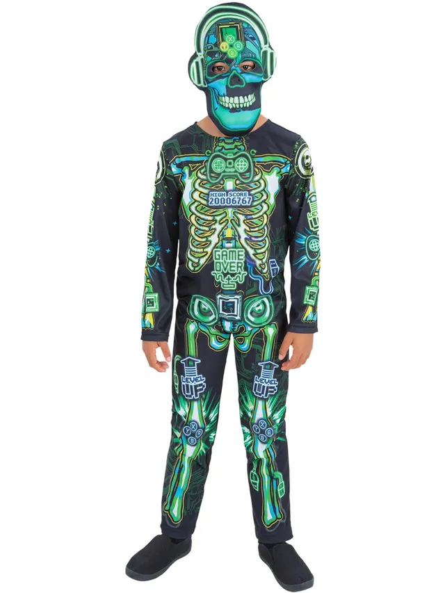 smiffys-fever-skelett-gamer-kost-m-jungen-leuchtend image 1