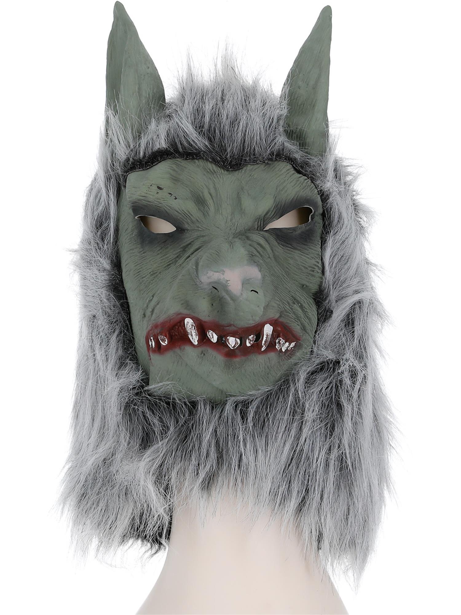 smiffys-fever-werwolf-maske-grau-latex-mit-fell image 3