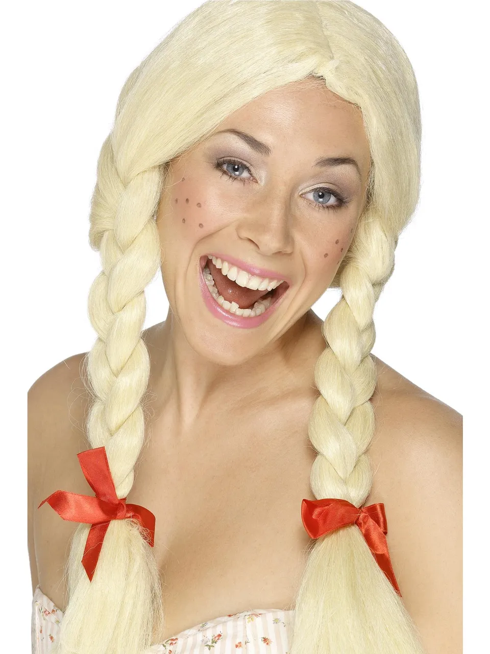 smiffys-fever-schoolgirl-per-cke-blond-z-pfe-rote-schleifen image 1