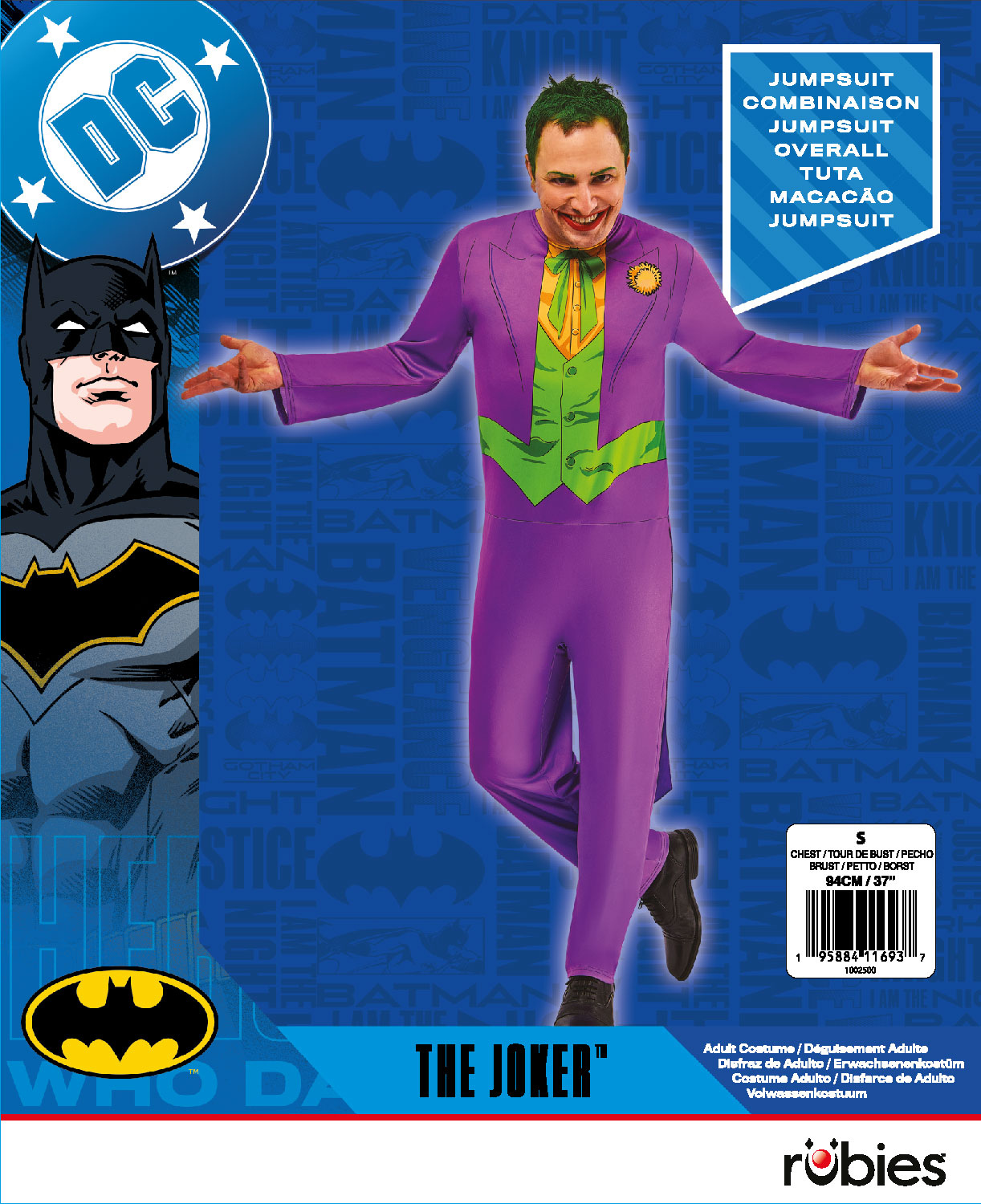 rubies-joker-kost-m-overall-gr-m-lila-gr-n-einstieg image 2