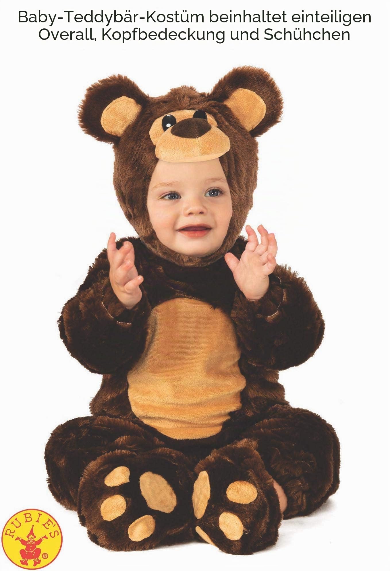 rubie-s-deluxe-teddy-kost-m-baby-1-2-jahre-braun-m-tze image 2