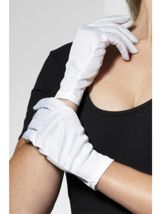 smiffys-fever-short-gloves-kost-mhandschuhe-wei-kurz image 1