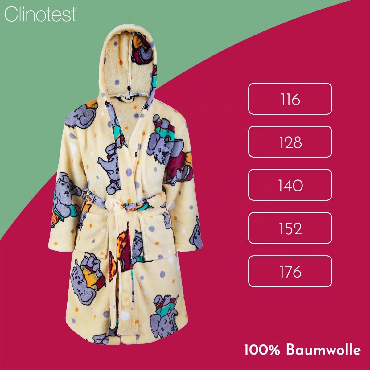 clinotest-nachwuchs-kinderbademantel-fleece-elefant-gr-140 image 3