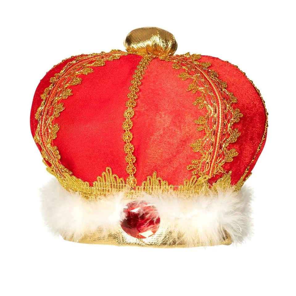 boland-headwear-krone-k-nig-rot-gold-samt-edelstein image 1