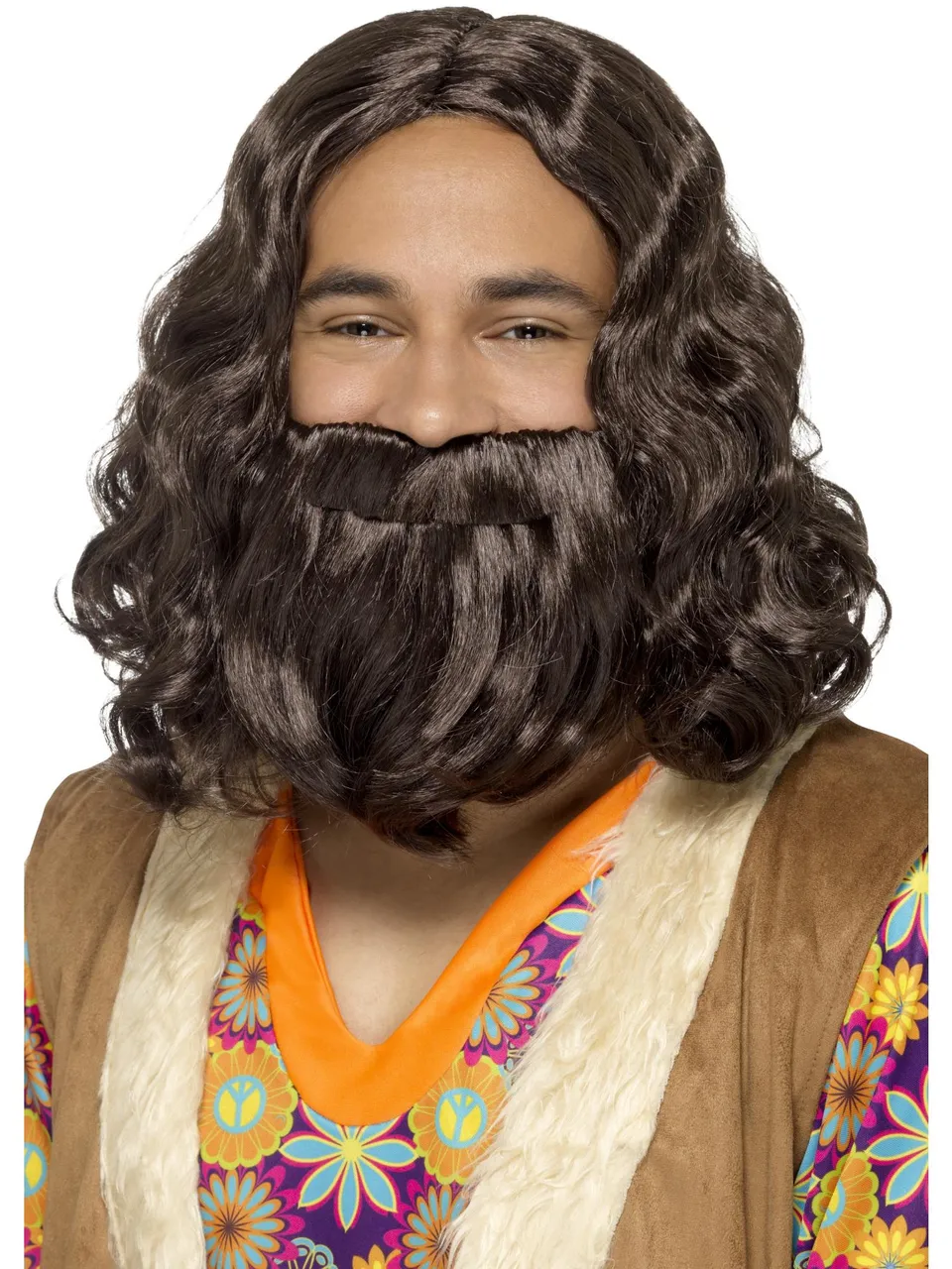 smiffys-fever-hippie-jesus-per-cke-bart-set-braun-einheitsgr-e image 1