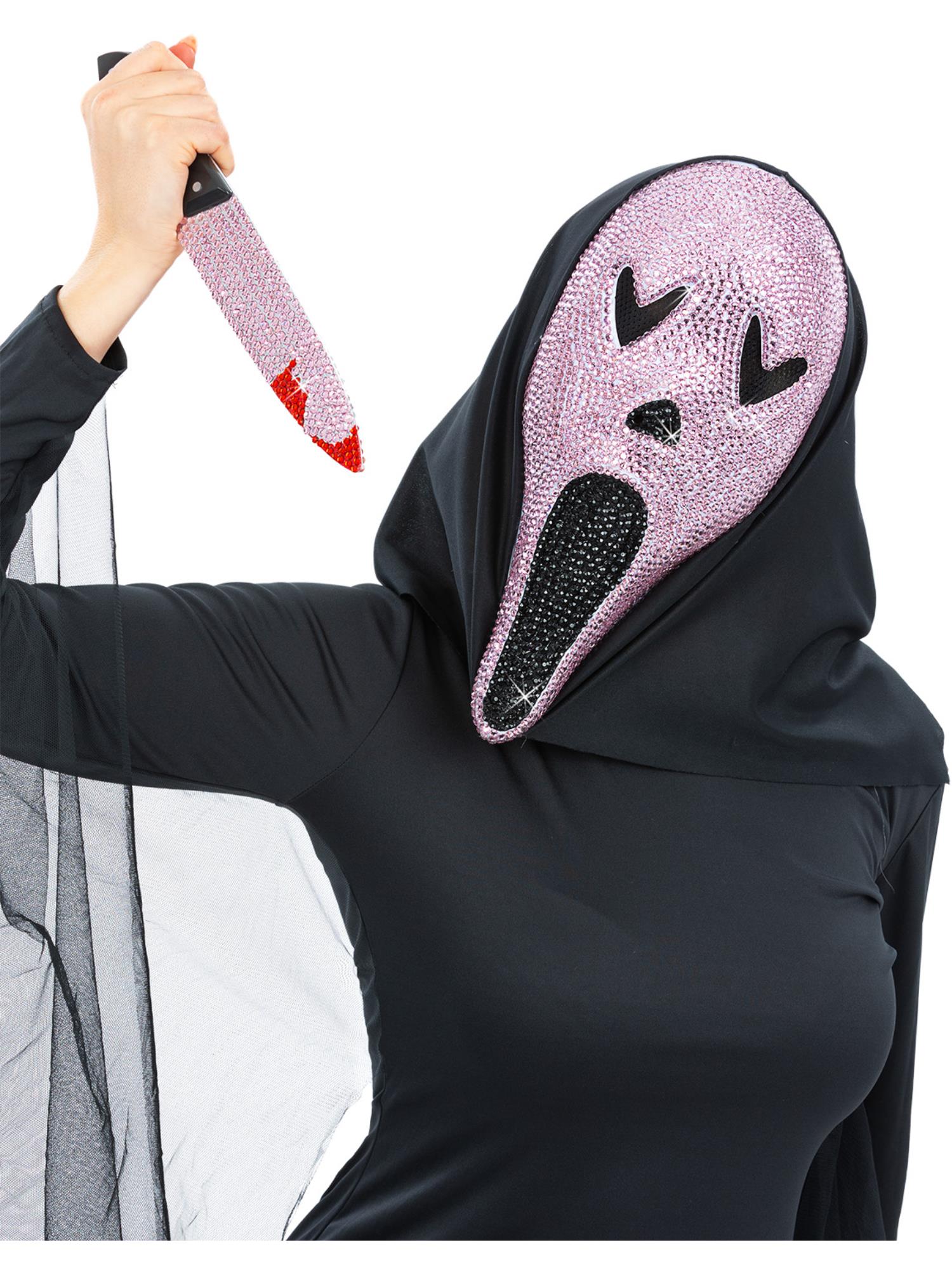 smiffys-fever-deluxe-pink-jewelled-screamer-kit-maske-pink image 1
