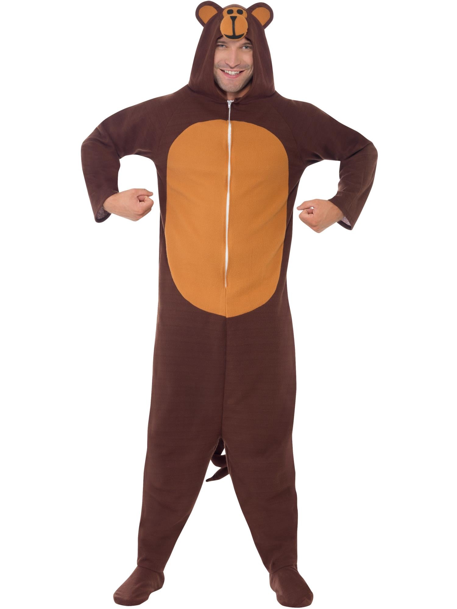 smiffys-fever-affen-kost-m-overall-braun-kapuze-m image 4