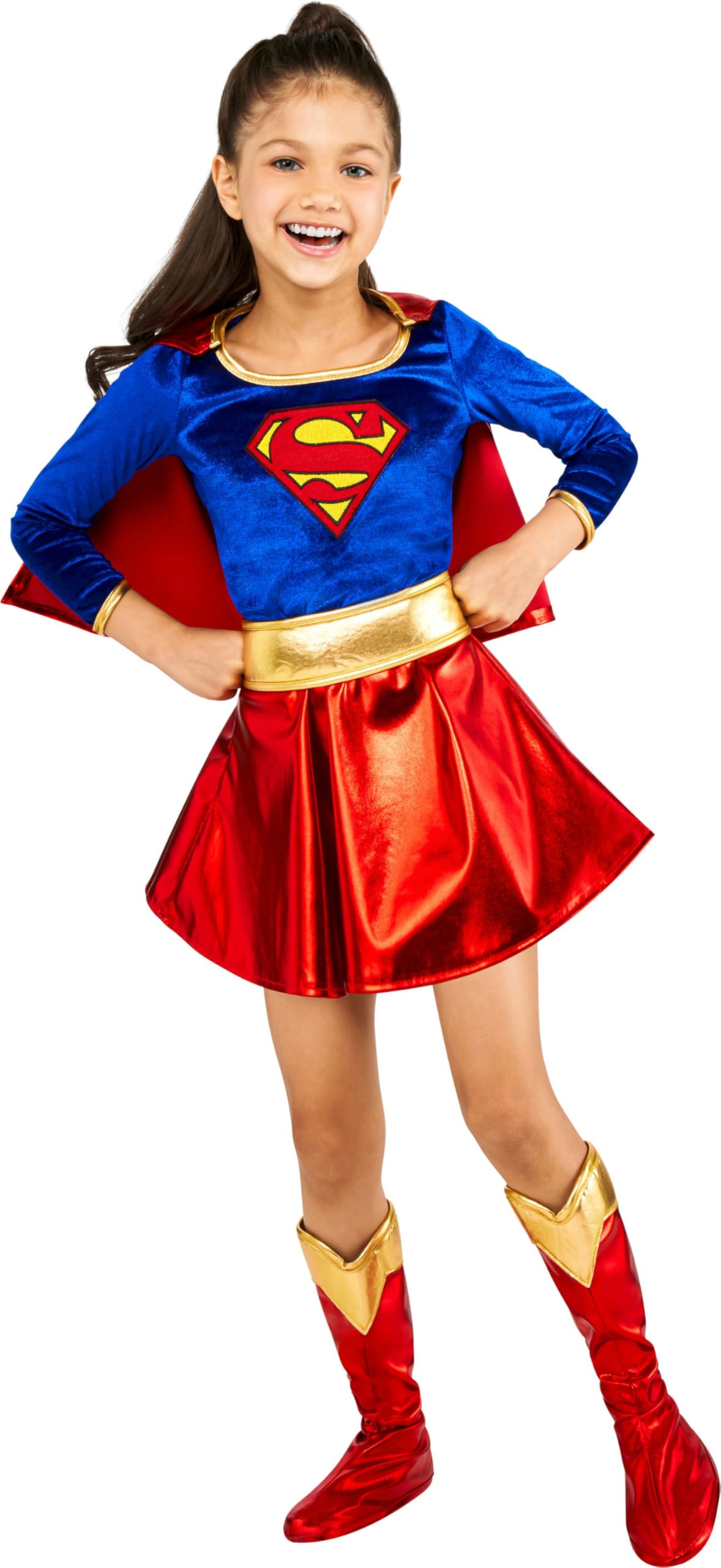 rubie-s-deluxe-supergirl-kost-m-m-dchen-3-5-jahre-mit-cape image 1