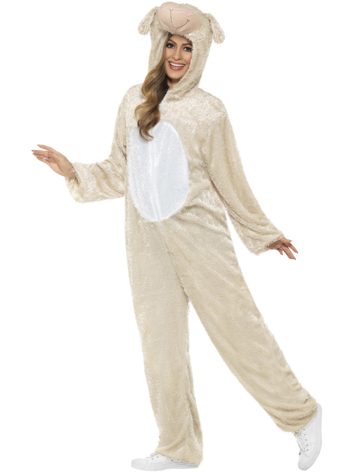 smiffys-fever-lamm-kost-m-erwachsene-creme-jumpsuit image 5