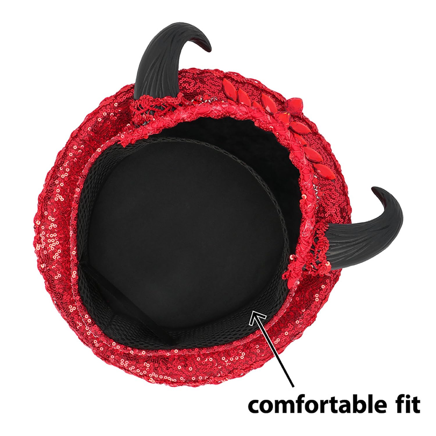boland-headwear-teufel-m-tze-pailletten-rot-mit-h-rnern image 6
