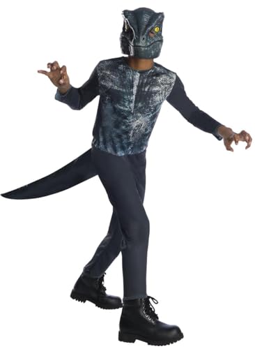 rubie-s-deluxe-velociraptor-dino-kinderkost-m-jumpsuit-maske image 2