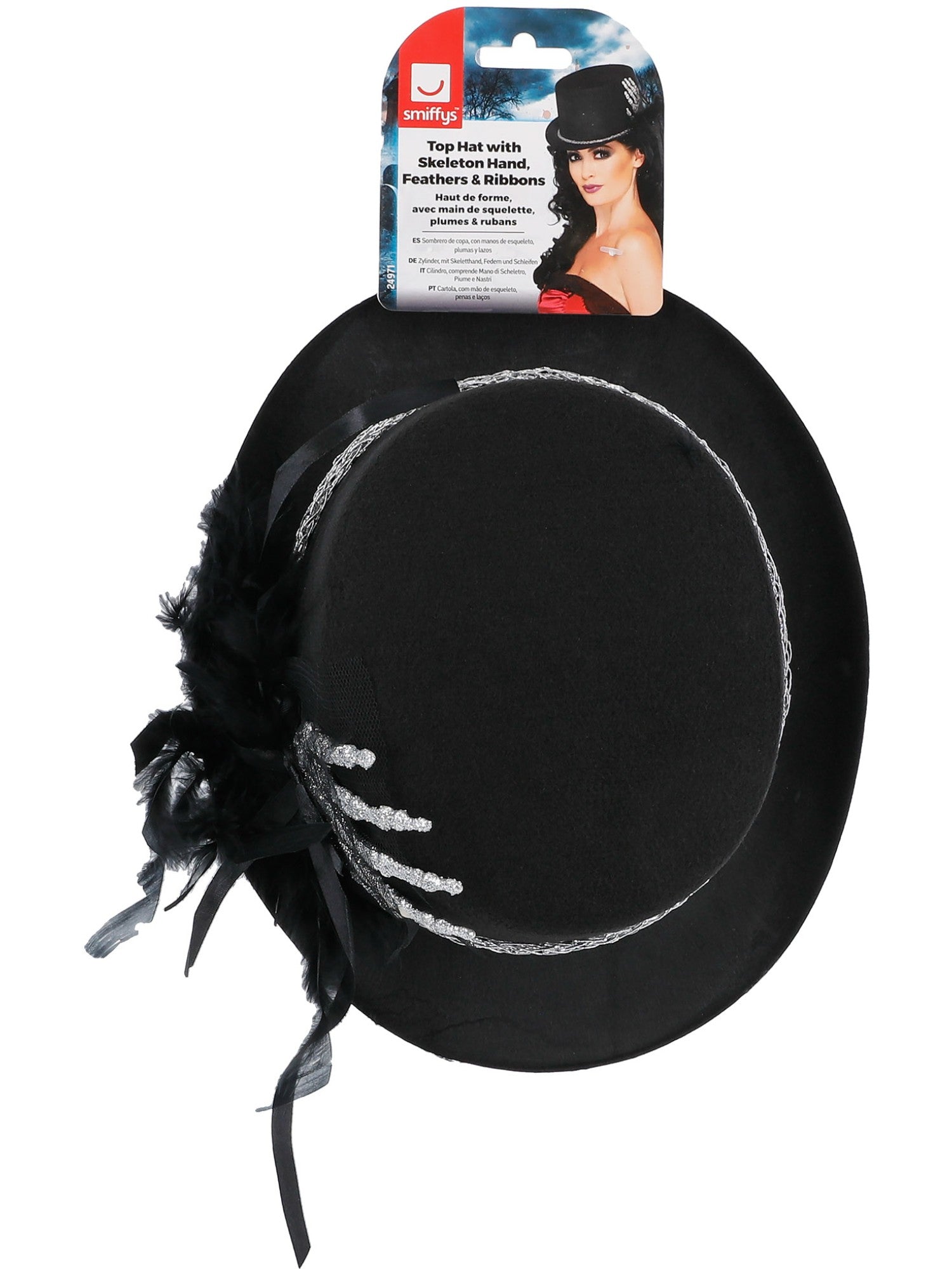 smiffys-fever-zylinder-schwarz-skelett-hut-damen image 4