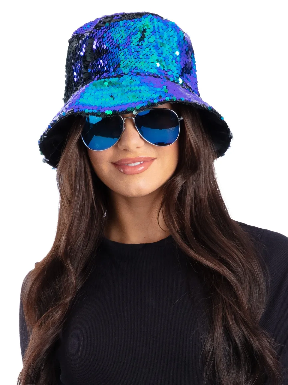 smiffys-fever-pailletten-bucket-hat-gr-n-blau-fischerhut-glitzer image 1
