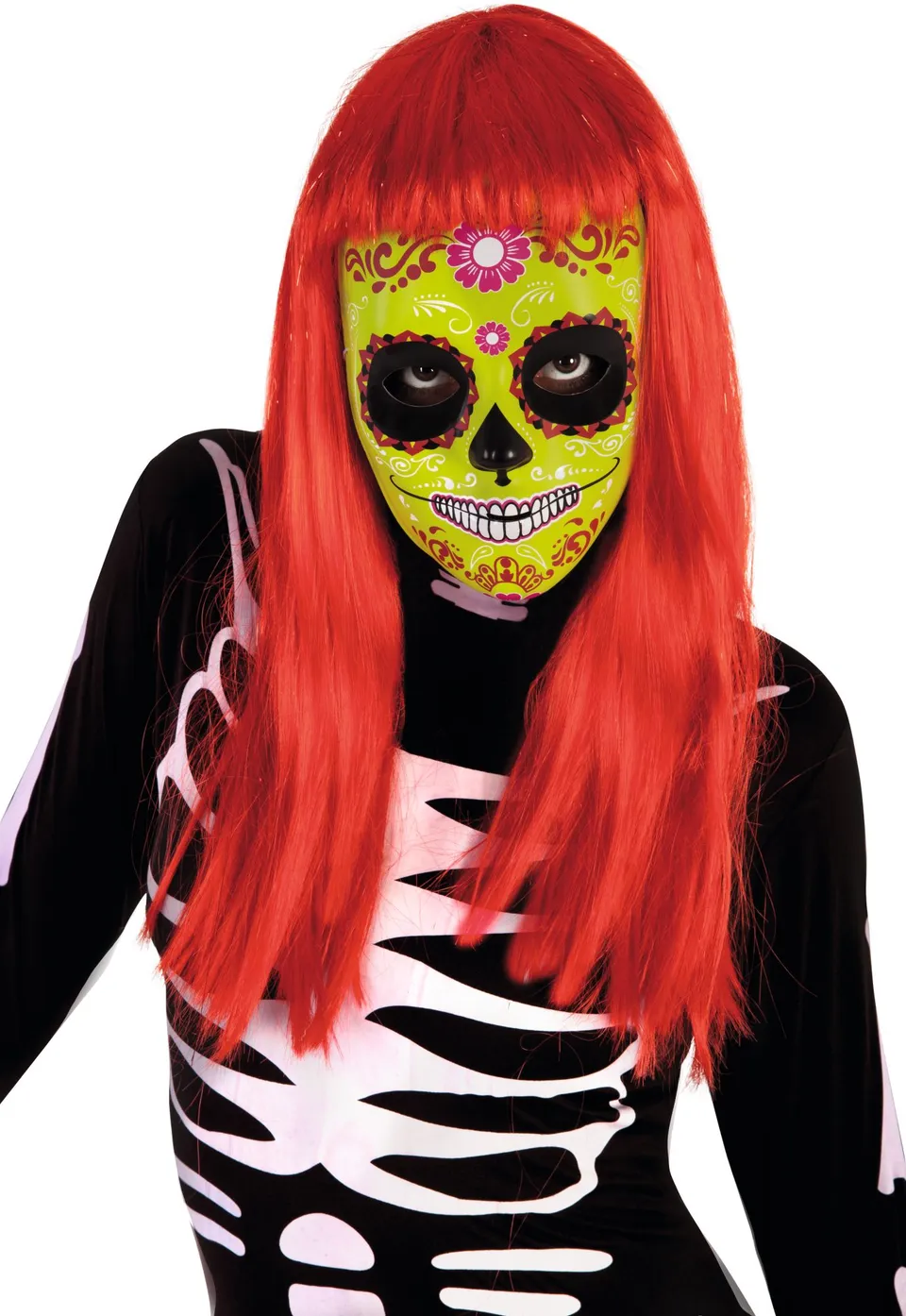 rubies-france-dia-de-los-muertos-pvc-maske-gr-n-mit-gummiband image 1
