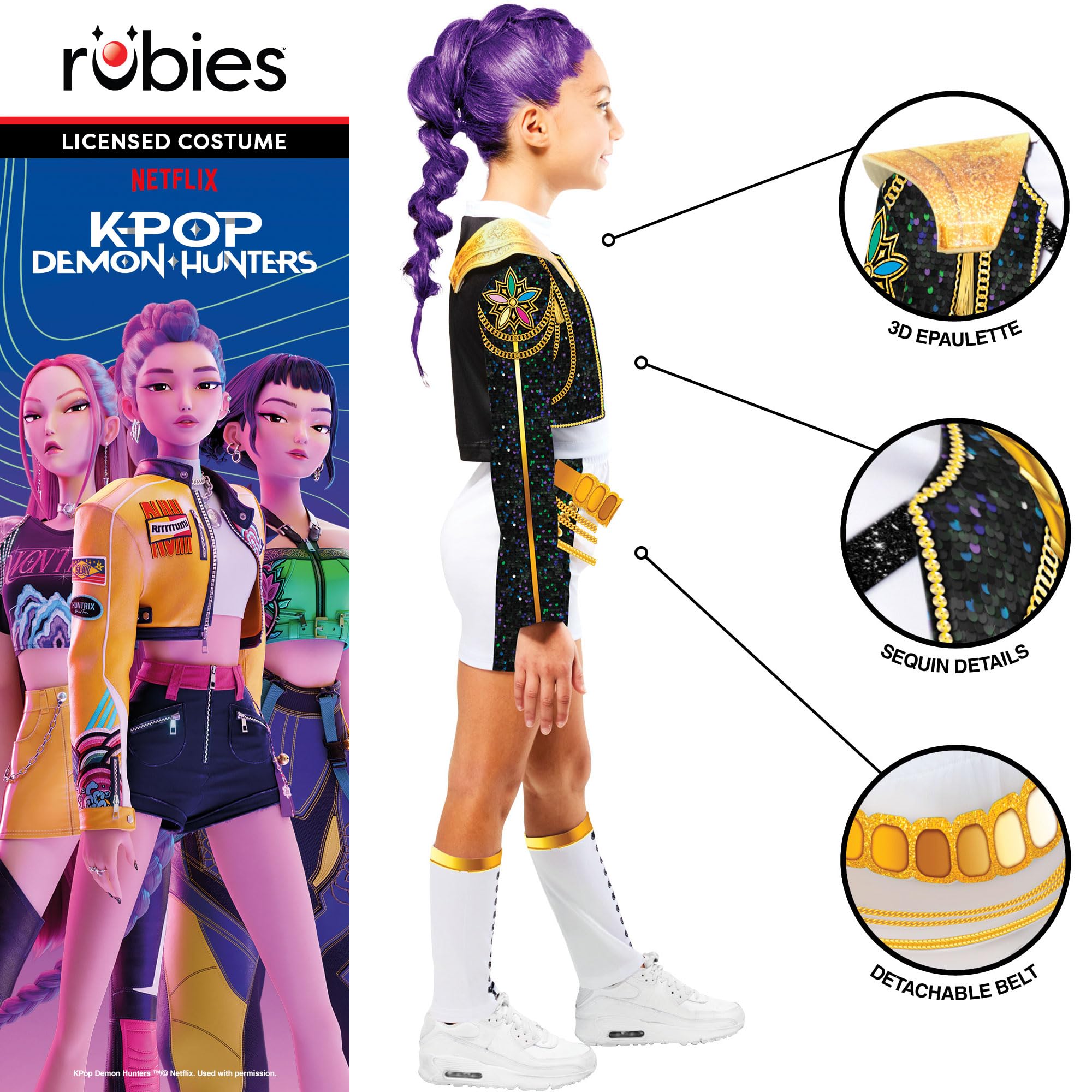 rubie-s-deluxe-rumi-gold-kinderkost-m-9-10-jahre-k-pop image 3