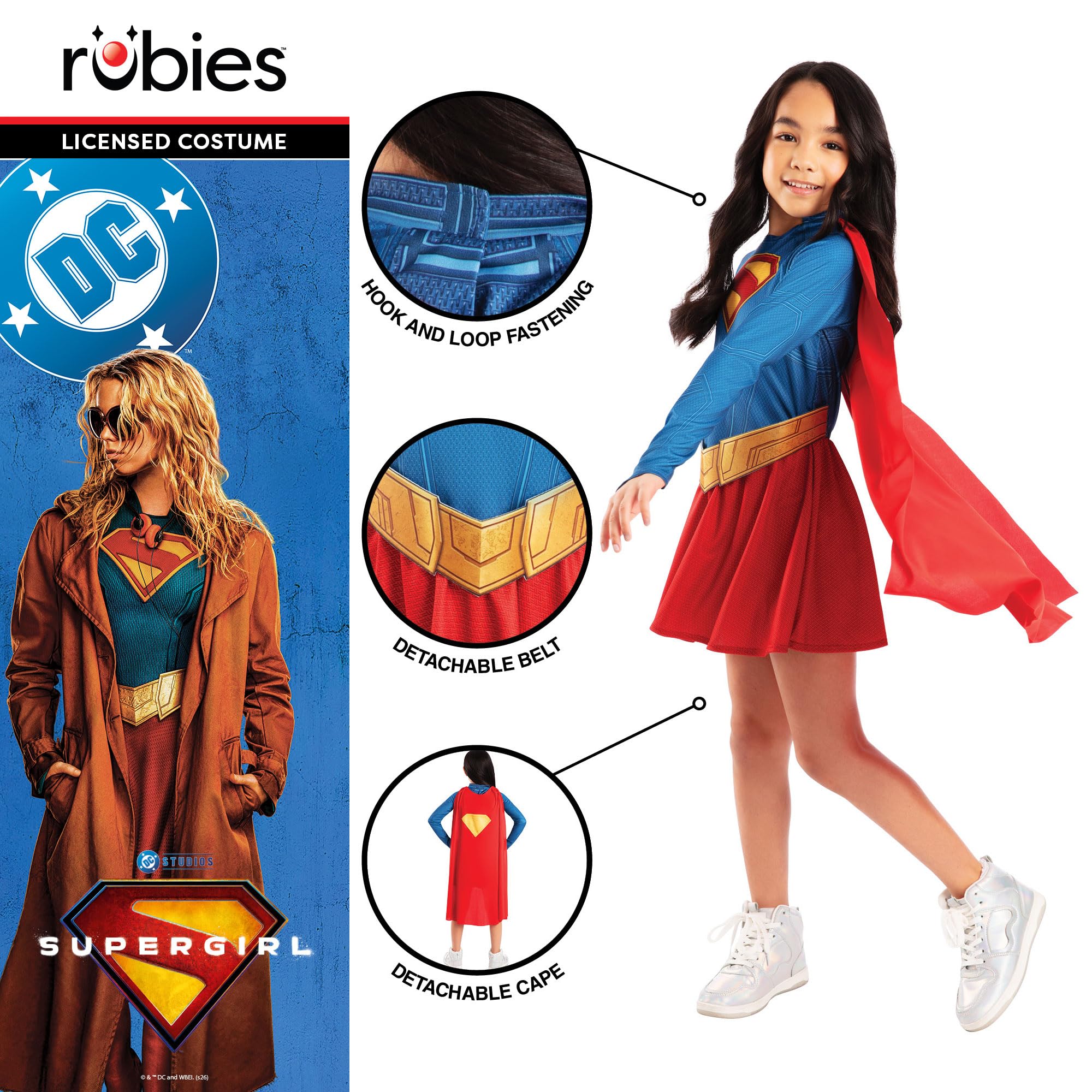 rubie-s-deluxe-supergirl-kost-m-kinder-5-6-jahre-kleid image 4