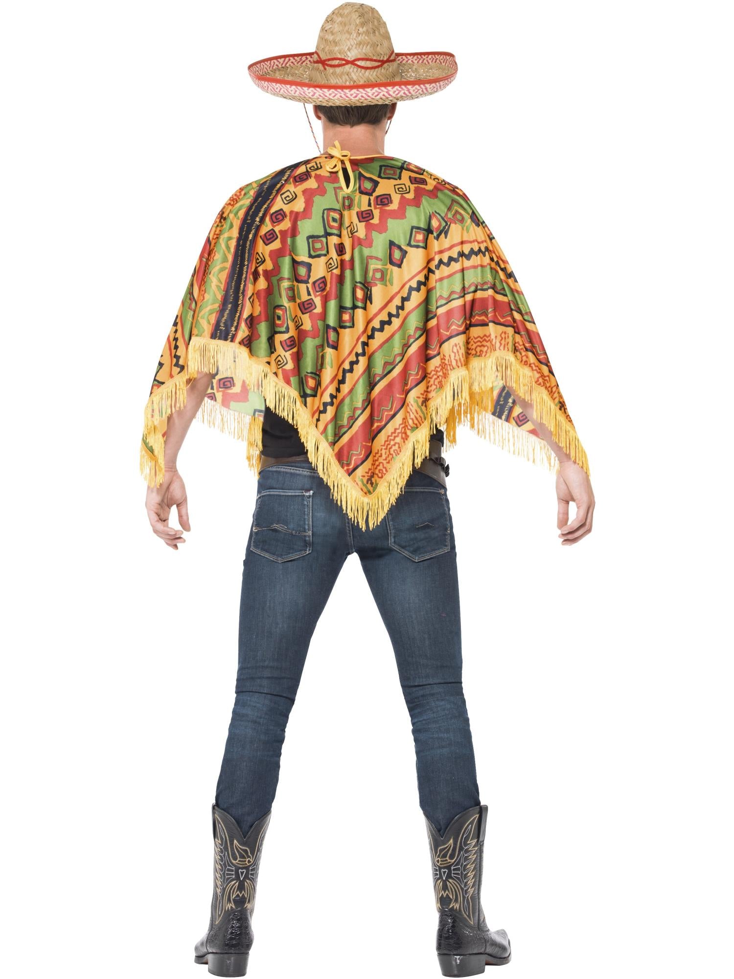 smiffys-fever-43904-mexikaner-kost-m-poncho-mit-schnurrbart-orange image 2