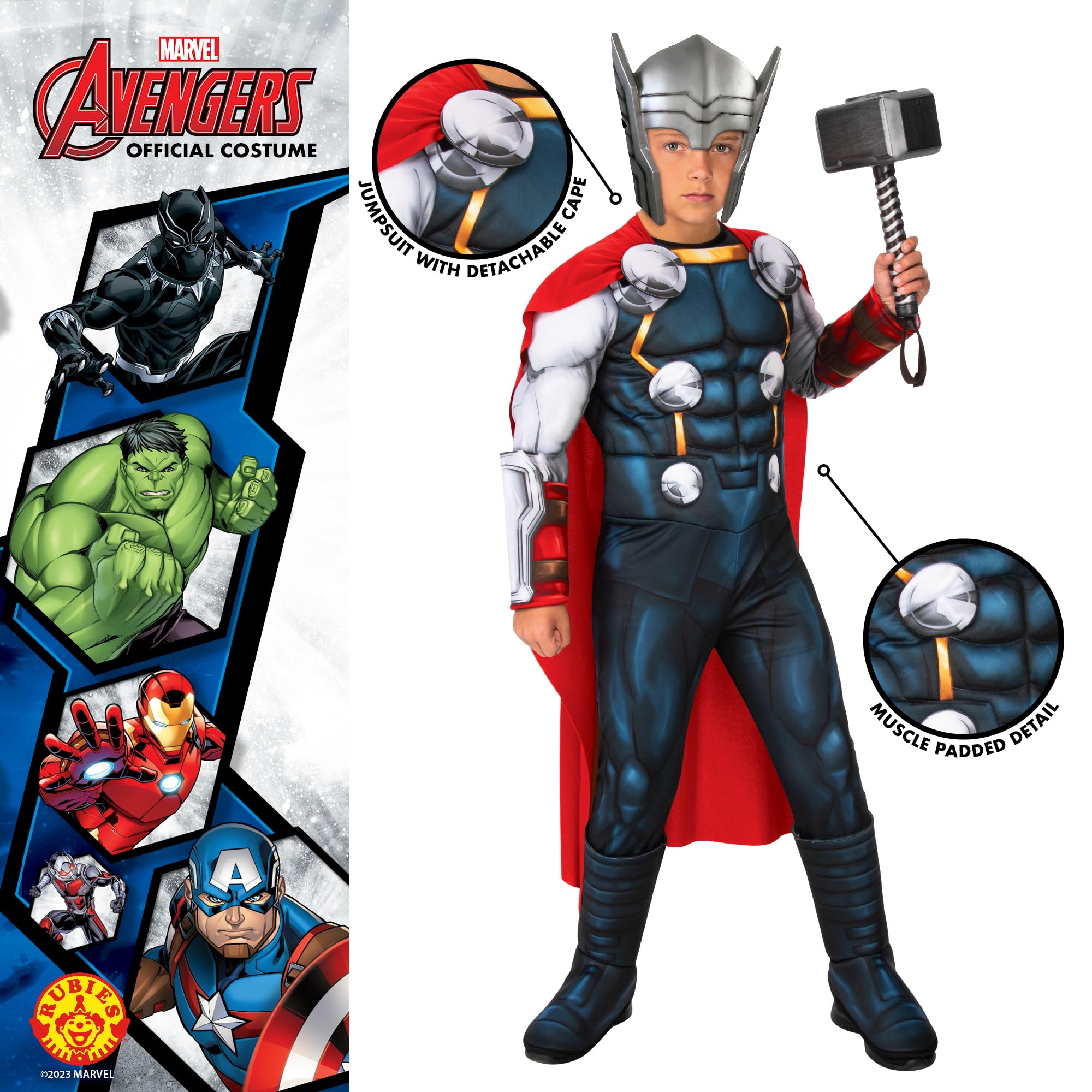 rubie-s-deluxe-thor-kinderkost-m-5-6-jahre-muskel-anzug image 3