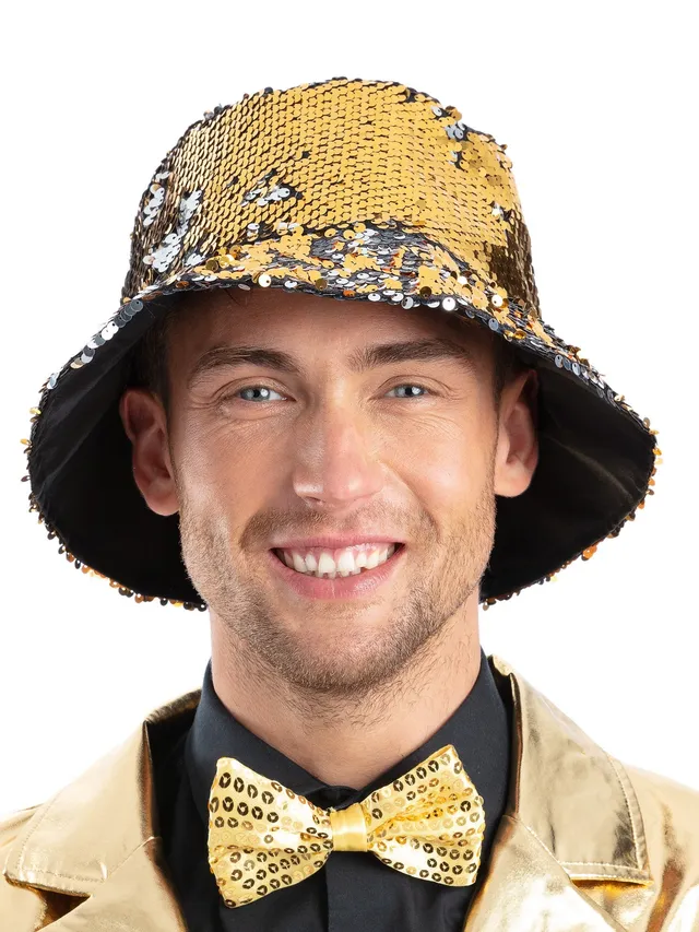 smiffys-fever-pailletten-bucket-hut-gold-silber-wende image 1