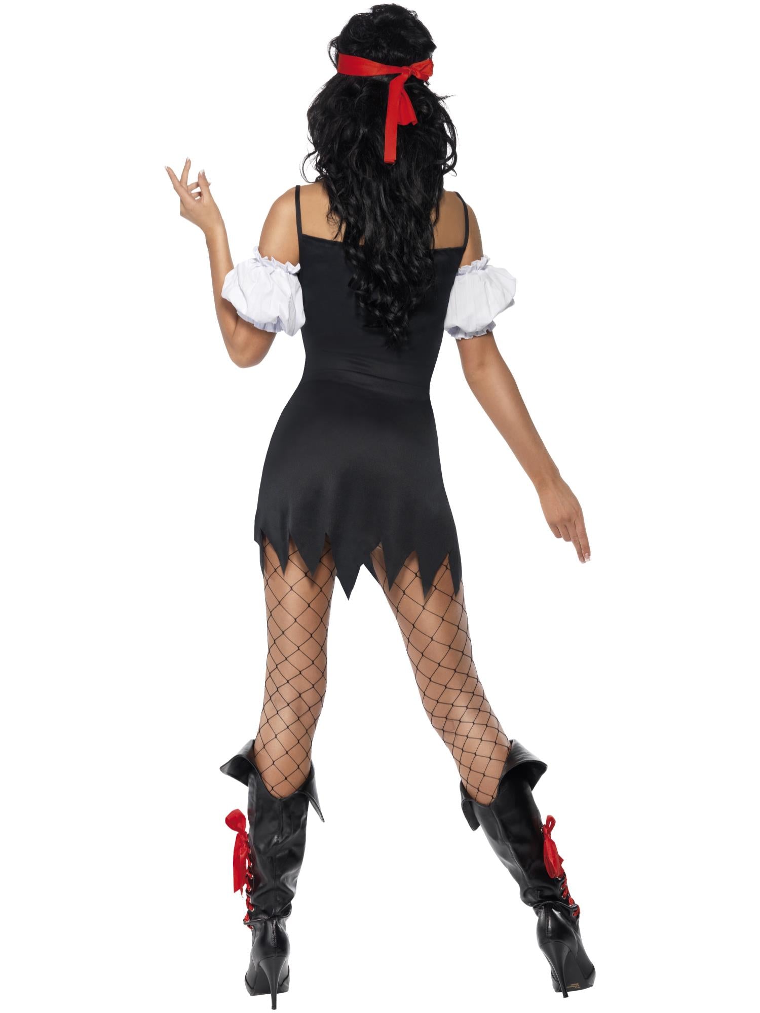 smiffys-fever-piraten-kost-m-damen-rot-wei-4-teilig image 2