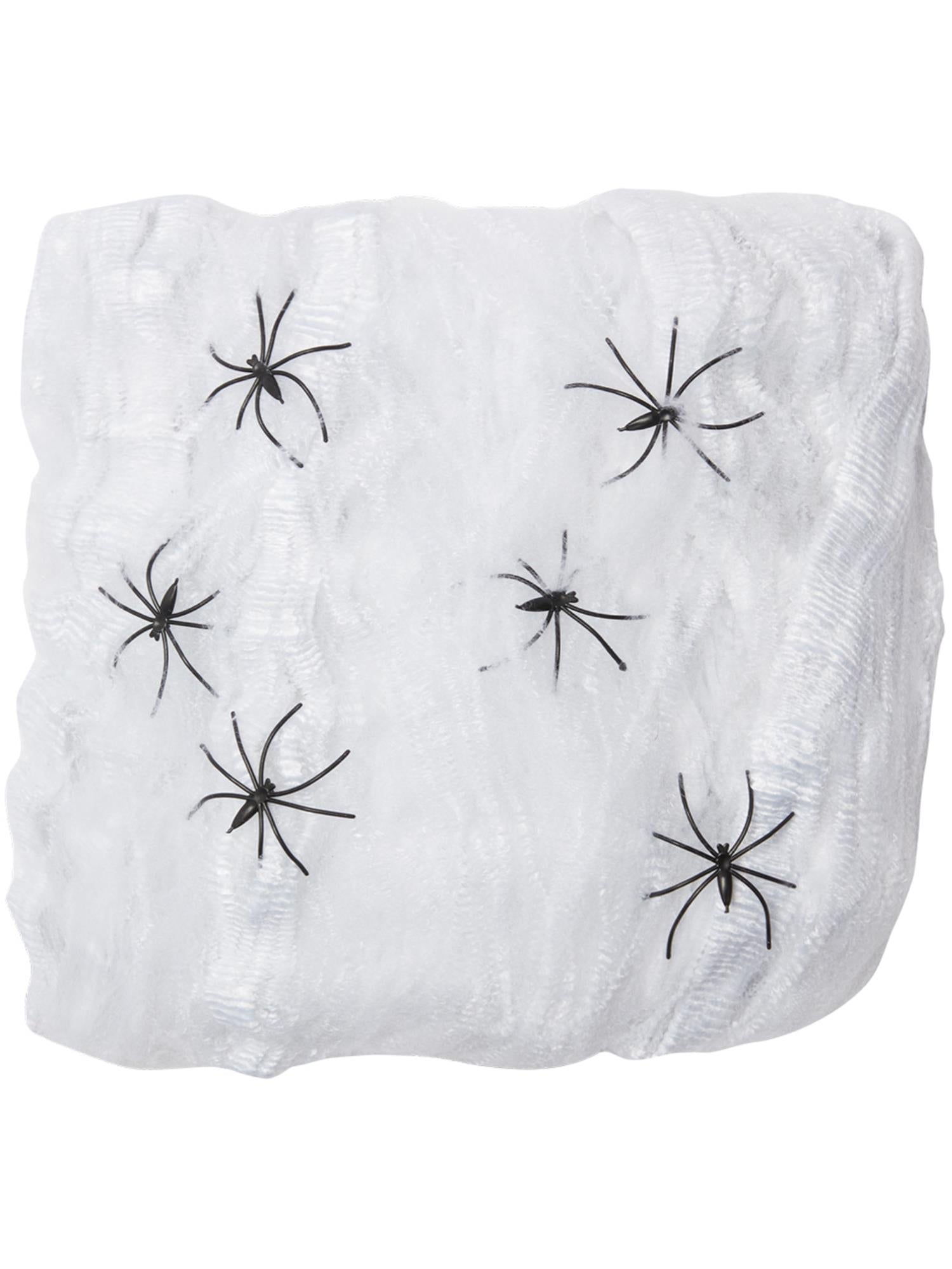 smiffys-fever-spinnennetz-deko-wei-220g-mit-spinnen image 1