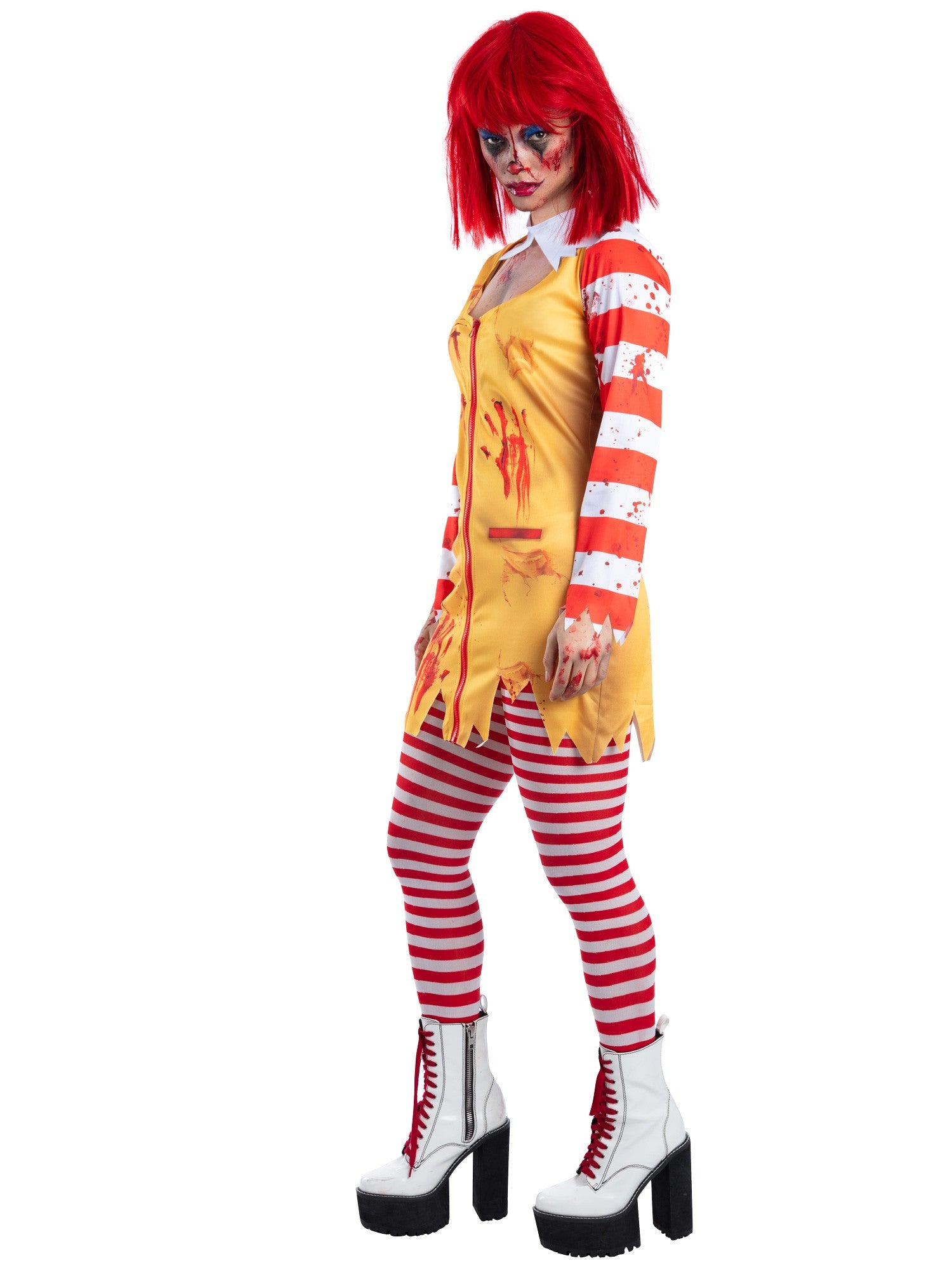 smiffys-fever-kreepy-killer-clown-kost-m-damen-gelb-rot image 3