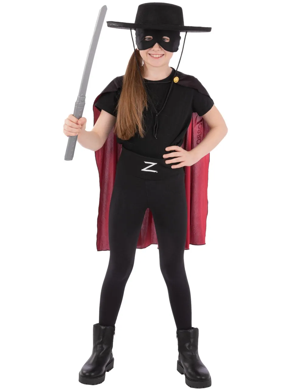 smiffys-fever-zorro-kost-m-kinder-set-4-tlg-schwarz image 1