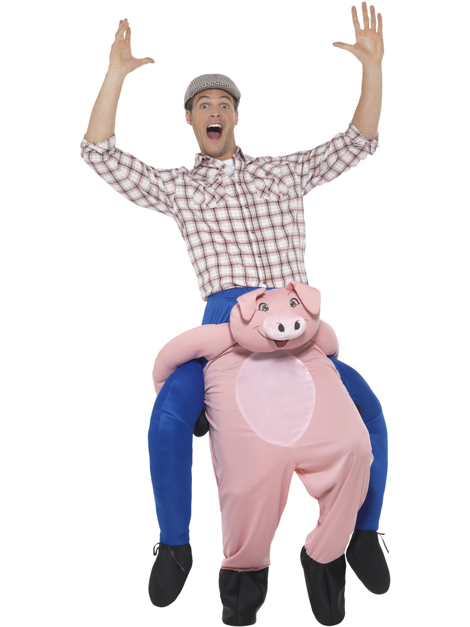 smiffys-fever-piggyback-schwein-kost-m-rosa-herren image 1