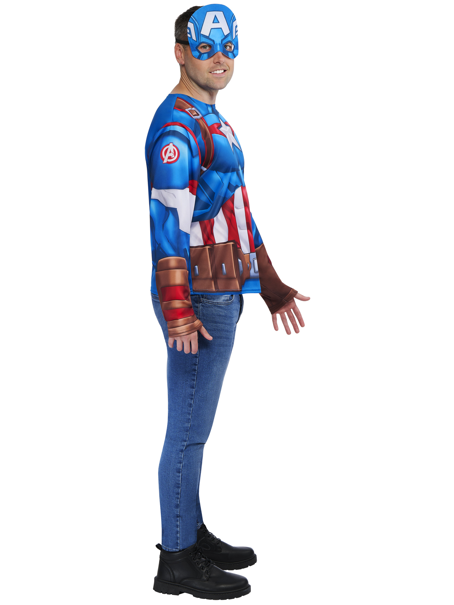 rubies-captain-america-top-maske-kost-m-m-l-erwachsene image 4