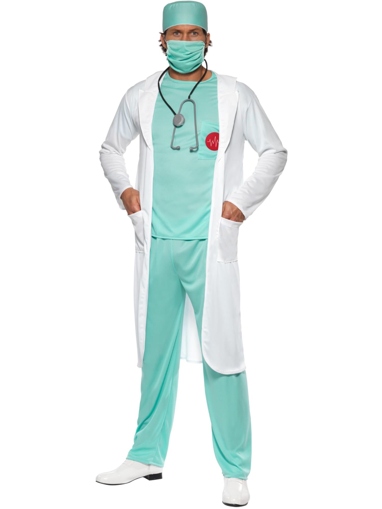 smiffys-fever-doktor-kost-m-herren-gr-n-gr-m-6-teilig image 4