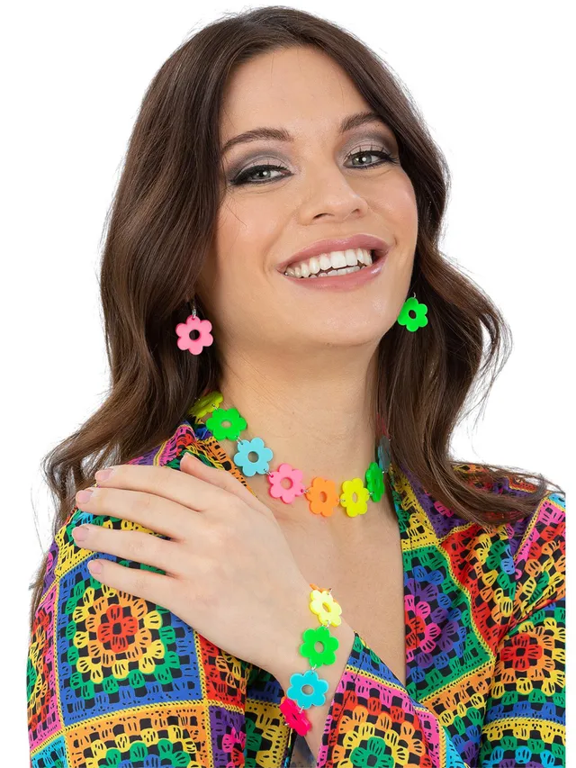 smiffys-fever-neon-flower-power-schmuckset-3-tlg-neon image 1
