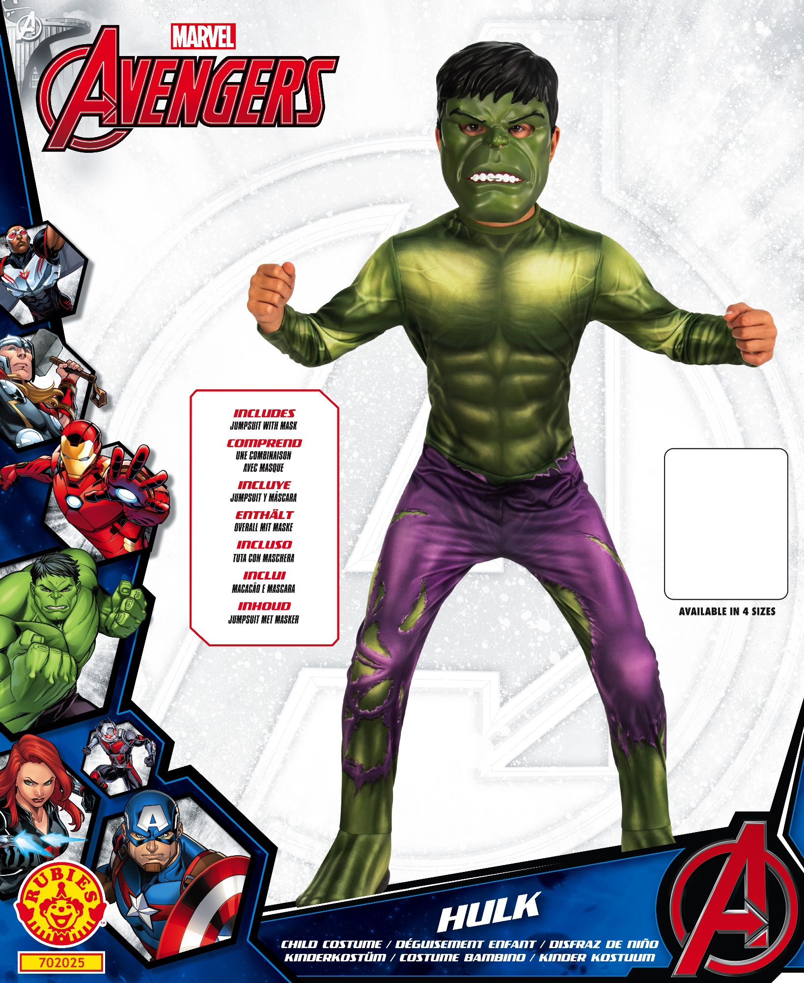 rubies-hulk-avengers-kost-m-gr-n-lila-muskelanzug-mit-maske image 2