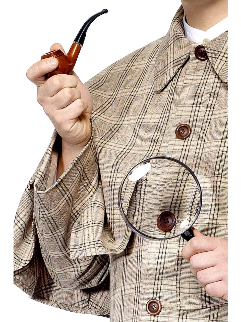 smiffys-fever-sherlock-holmes-kit-kost-m-set-braun-pfeife-lupe image 1