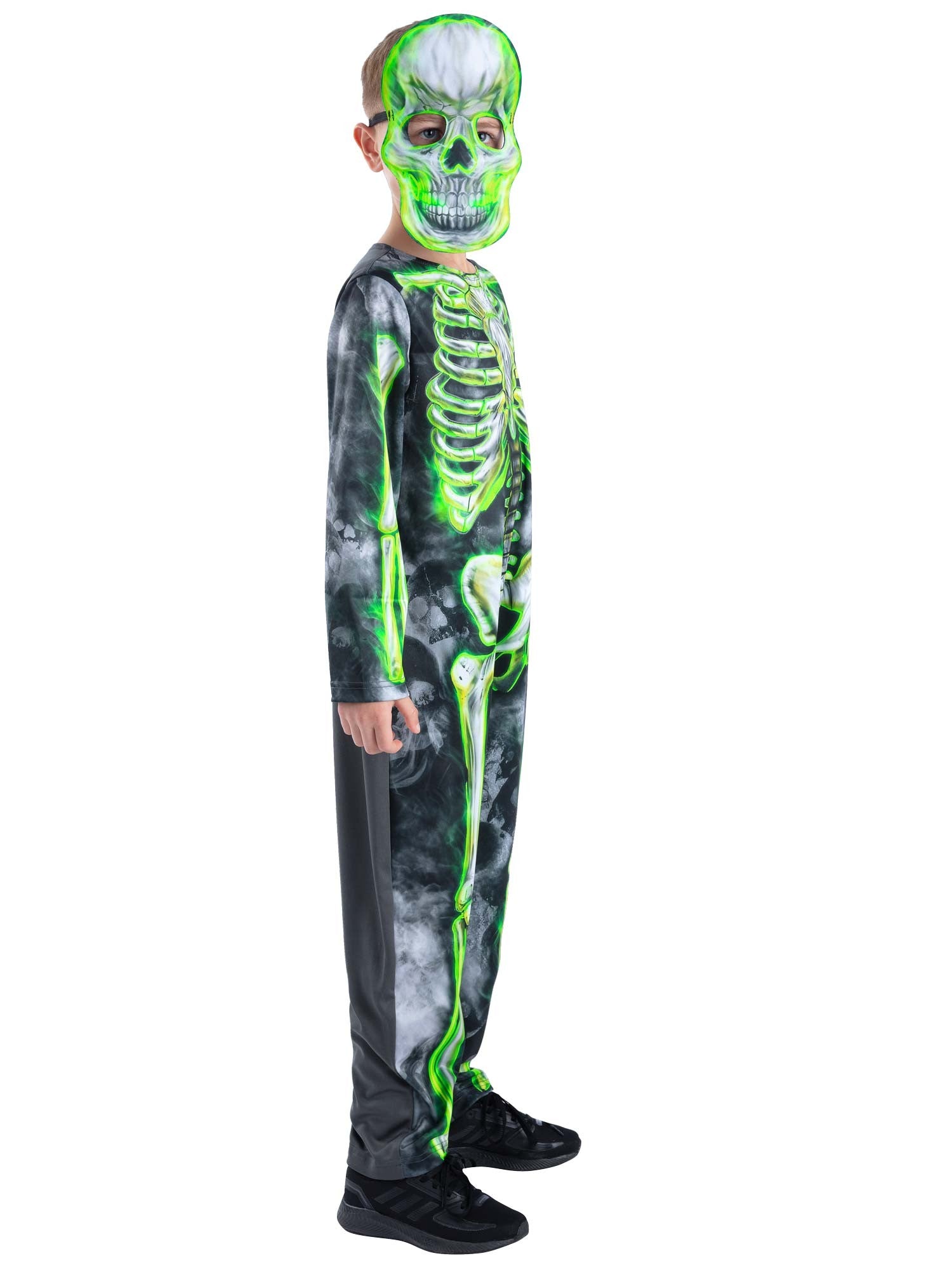 smiffys-fever-glow-skelett-kost-m-jungen-7-9-maske image 3