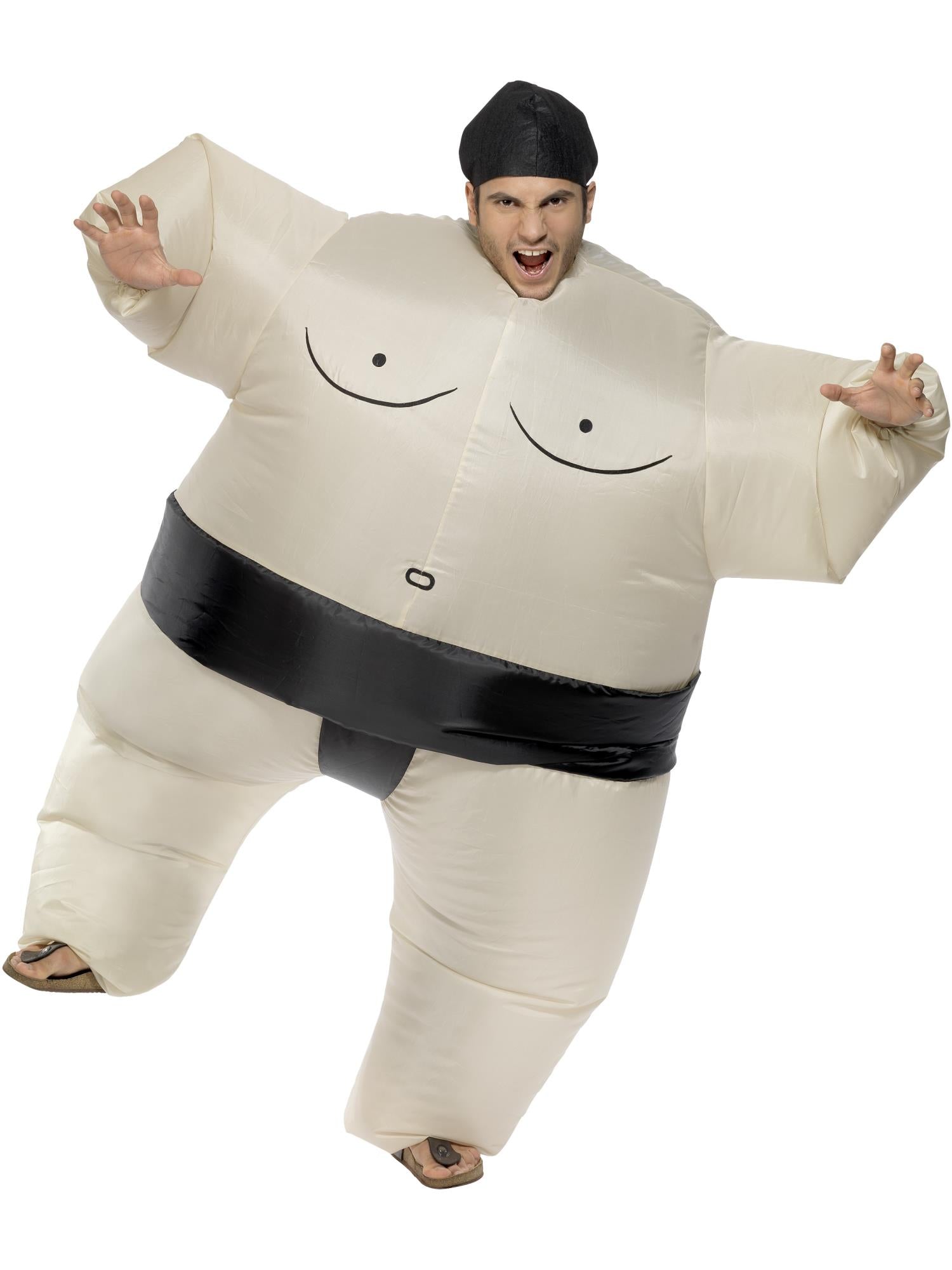 smiffys-fever-sumo-kost-m-aufblasbar-creme-herren image 1
