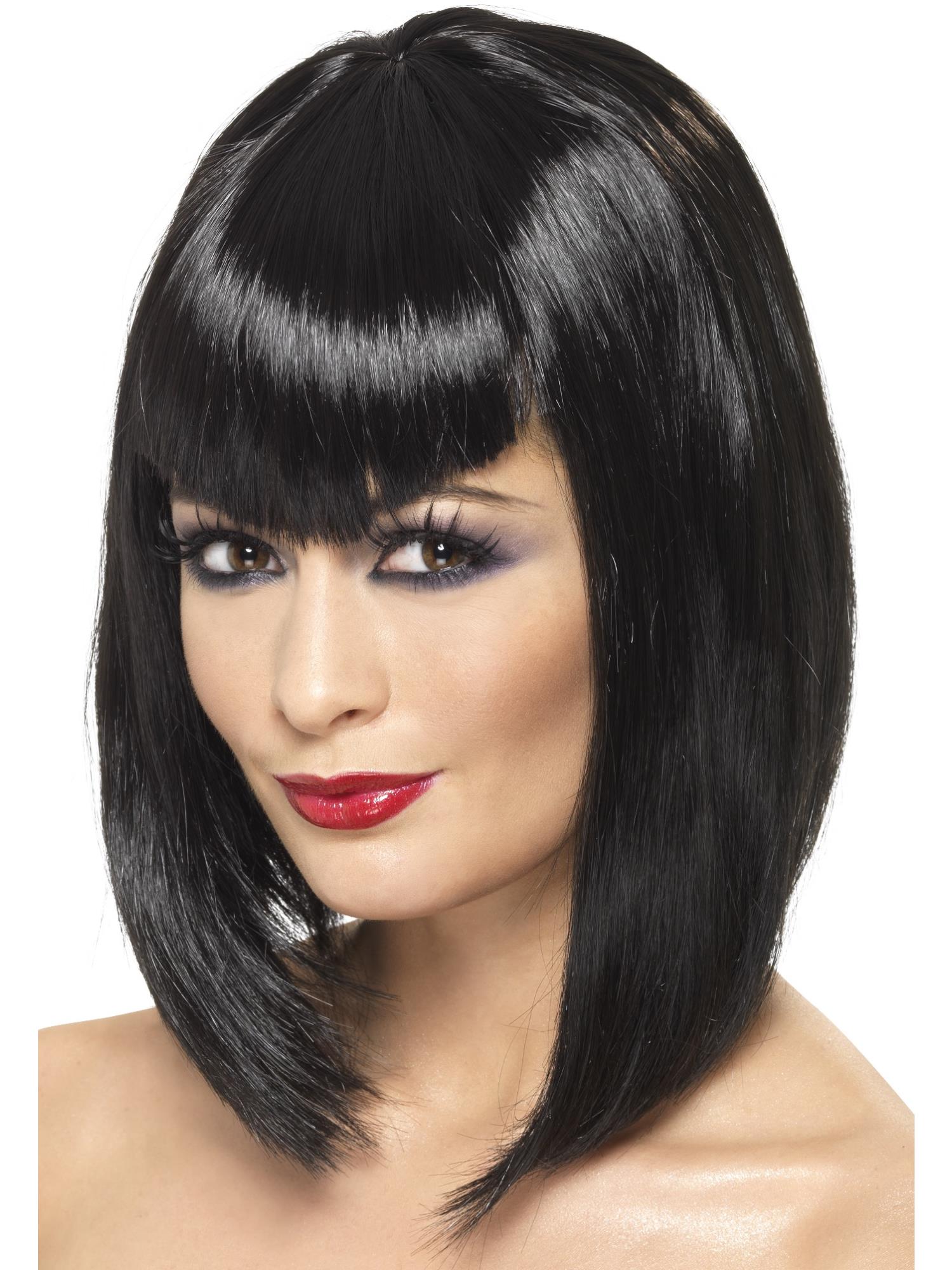 smiffys-fever-vamp-per-cke-schwarz-kurz-bob-mit-pony image 1