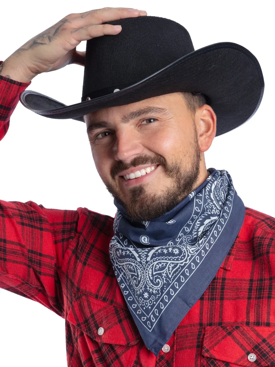 smiffys-fever-cowboy-bandana-blau-halstuch image 1