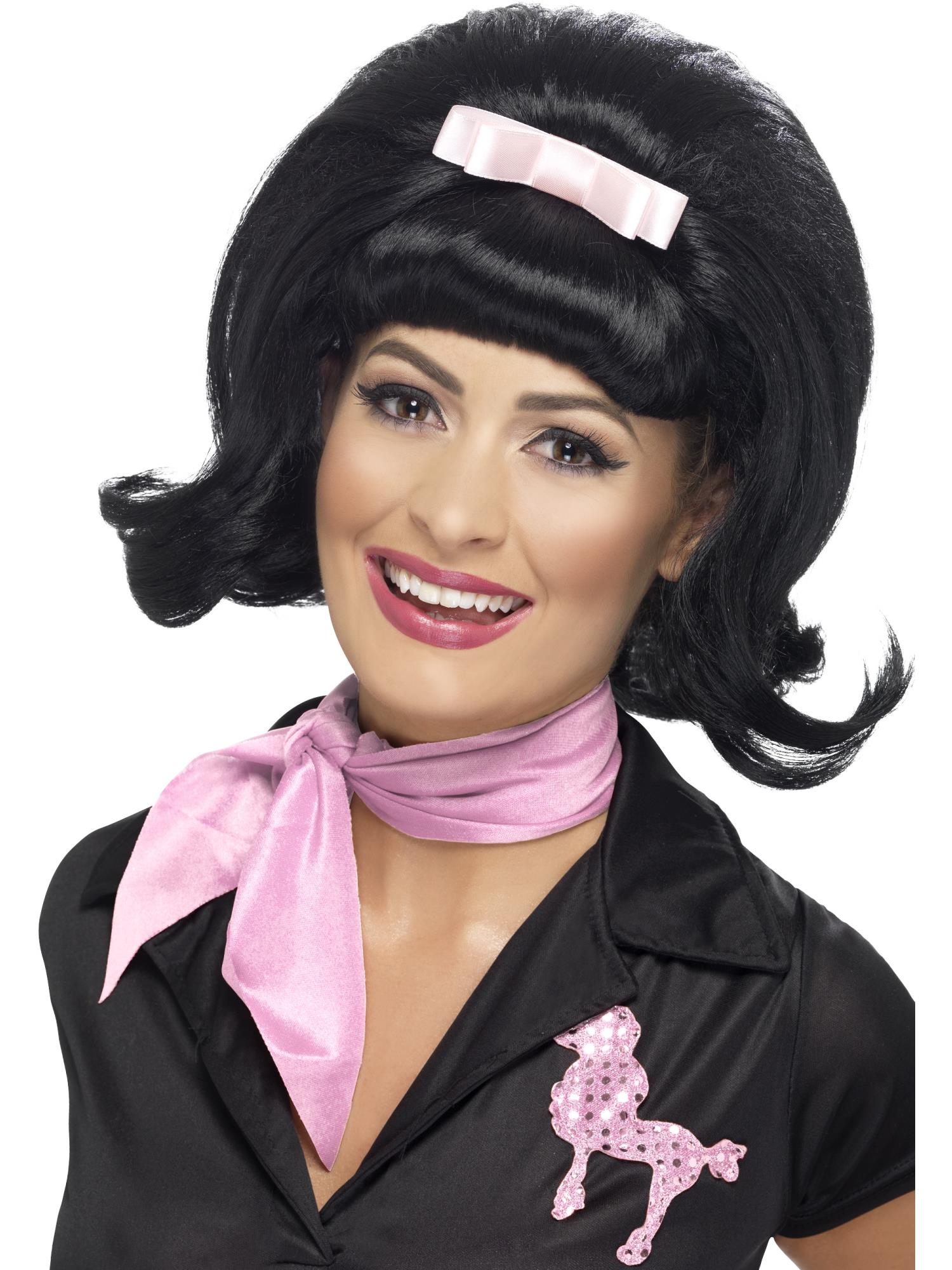 smiffys-fever-50s-beehive-bob-per-cke-schwarz image 1