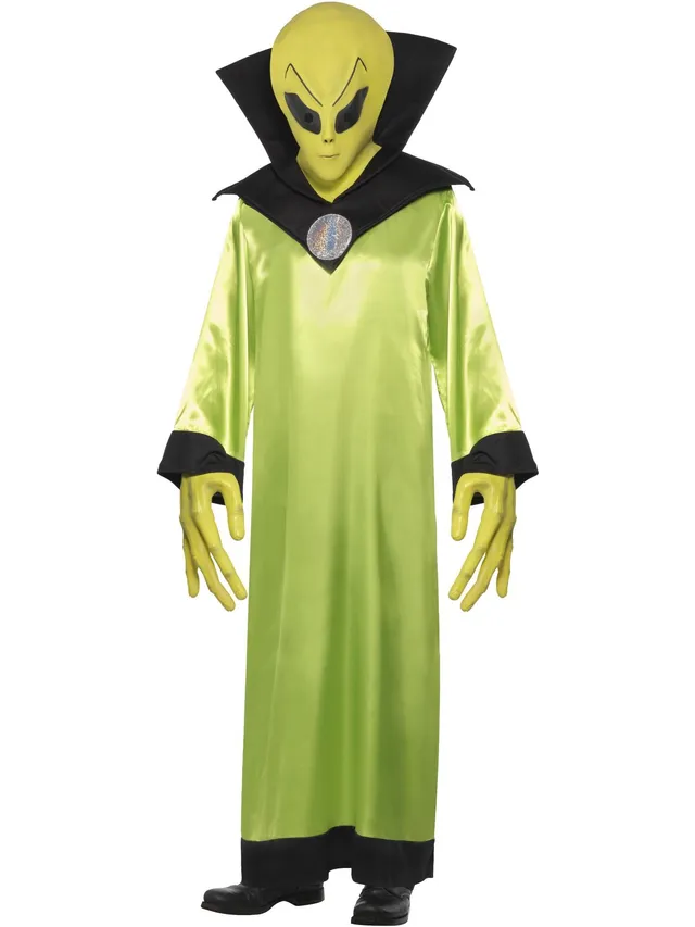 smiffys-fever-alien-lord-kost-m-herren-gr-n-mit-maske-3-tlg image 1
