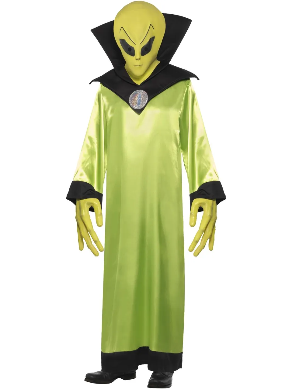 smiffys-fever-alien-lord-kost-m-herren-gr-n-mit-maske-3-tlg image 1